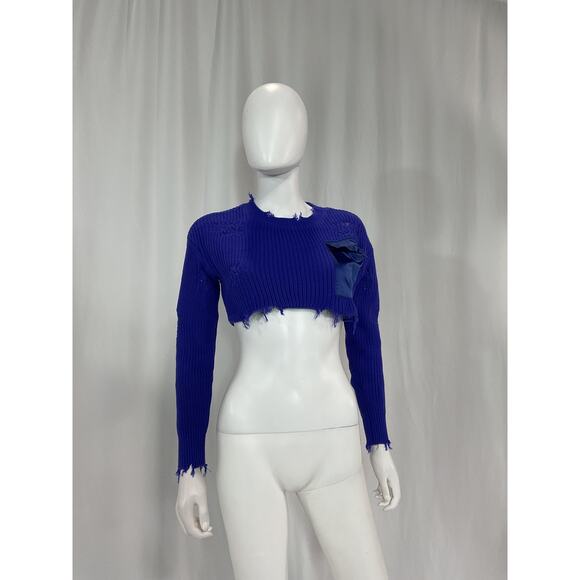 Retrofete 'Cropped' Blue Devin Sweater Size XXS - Picture 2 of 5
